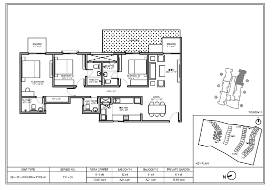 Tata Carnatica 2 BHK Floorplan